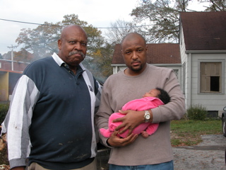 Grandpa and Daddy Isbell on the way to Cincinnati