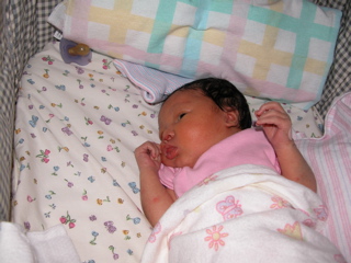 In the bassinet