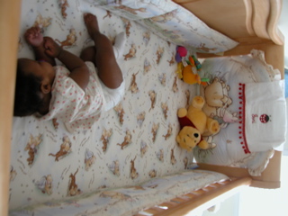 Sleeping in crib