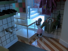 roaming the store in my new shoes!